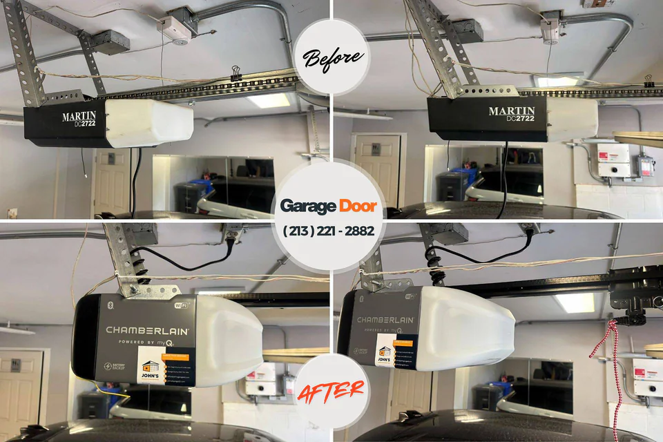 Before and after: garage door repair Taylor Creek, FL